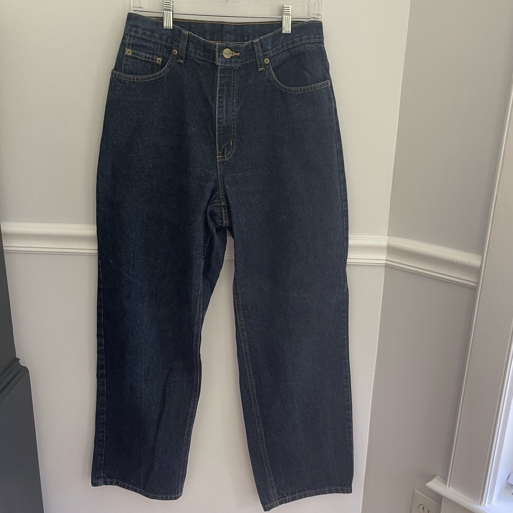 LL Bean women’s jeans straight leg high rise Size 12 M-T